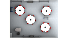Elementary Collaborative Classroom with Desks - Plan View